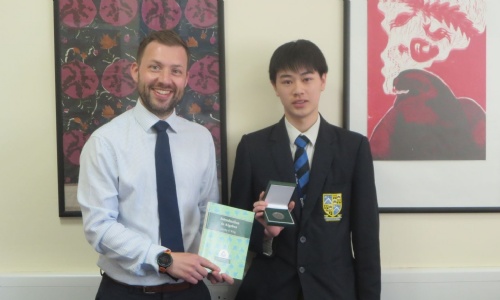 Student Linus and Headteacher Mr Gilford